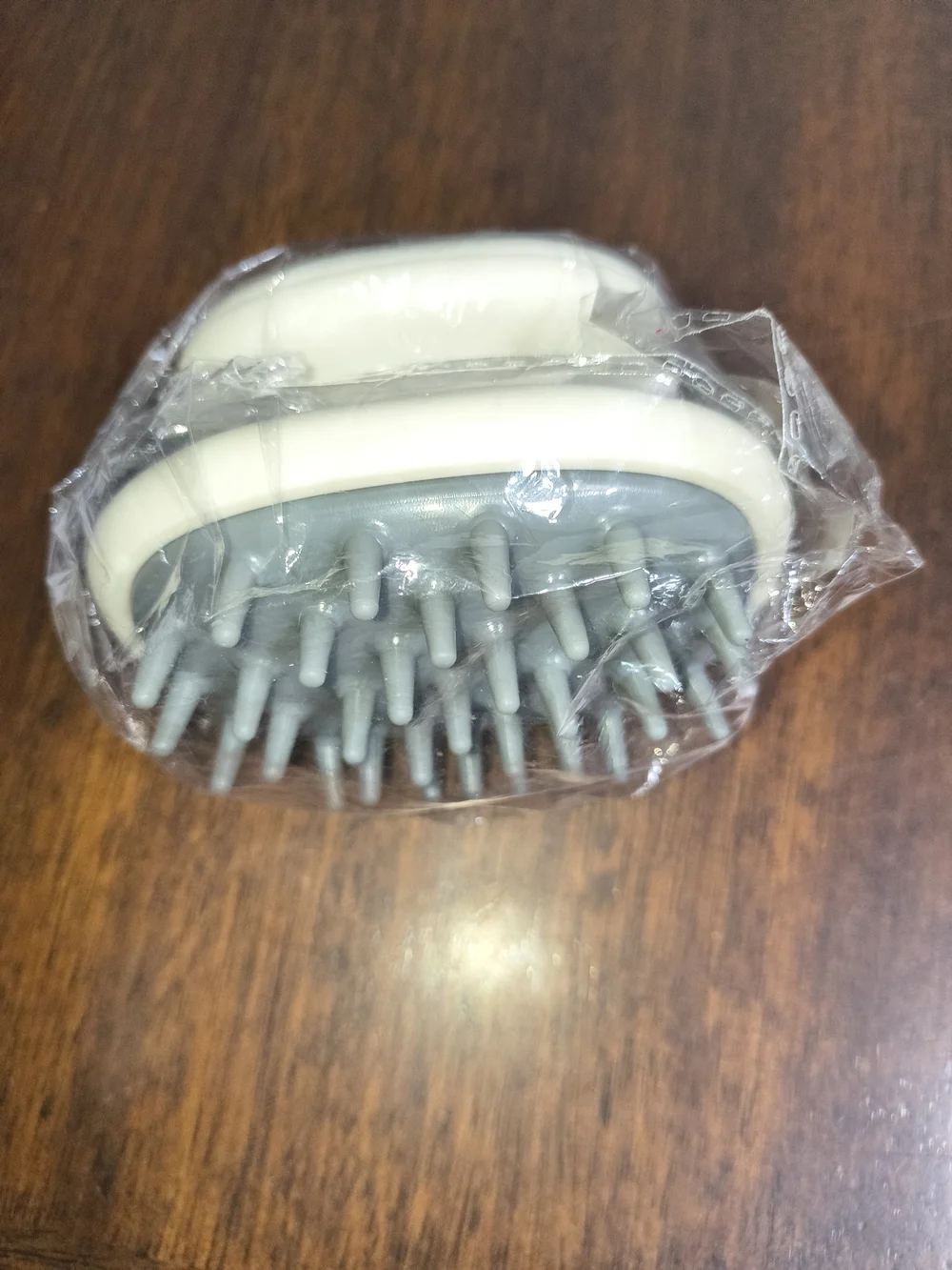 KittySupps beige cat Brush with Soft Rubber Pins Washable Silicone Pet Brushes